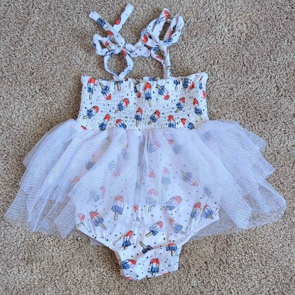 ♥️🤍🩵 Angel Dear Summer Popsicle Bubble Tutu (Size 0-6 Months)